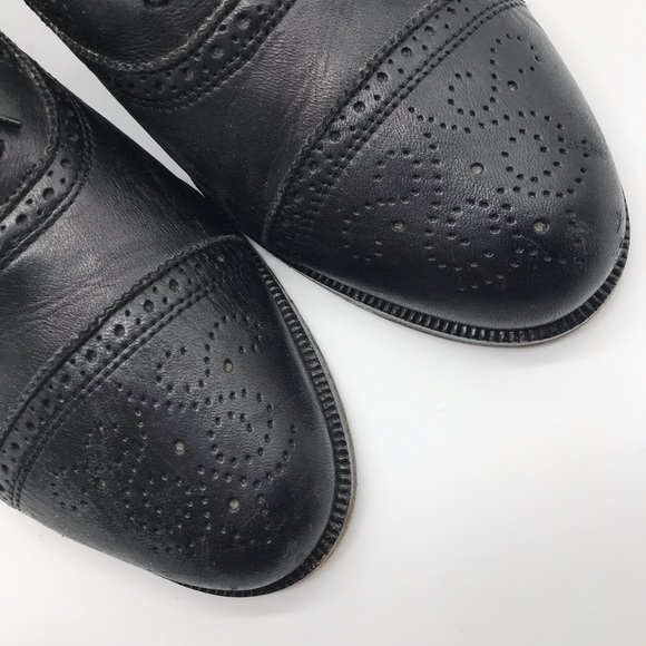 Johnston & Murphy size 10.5 M black leather shoes - Picture 3 of 6